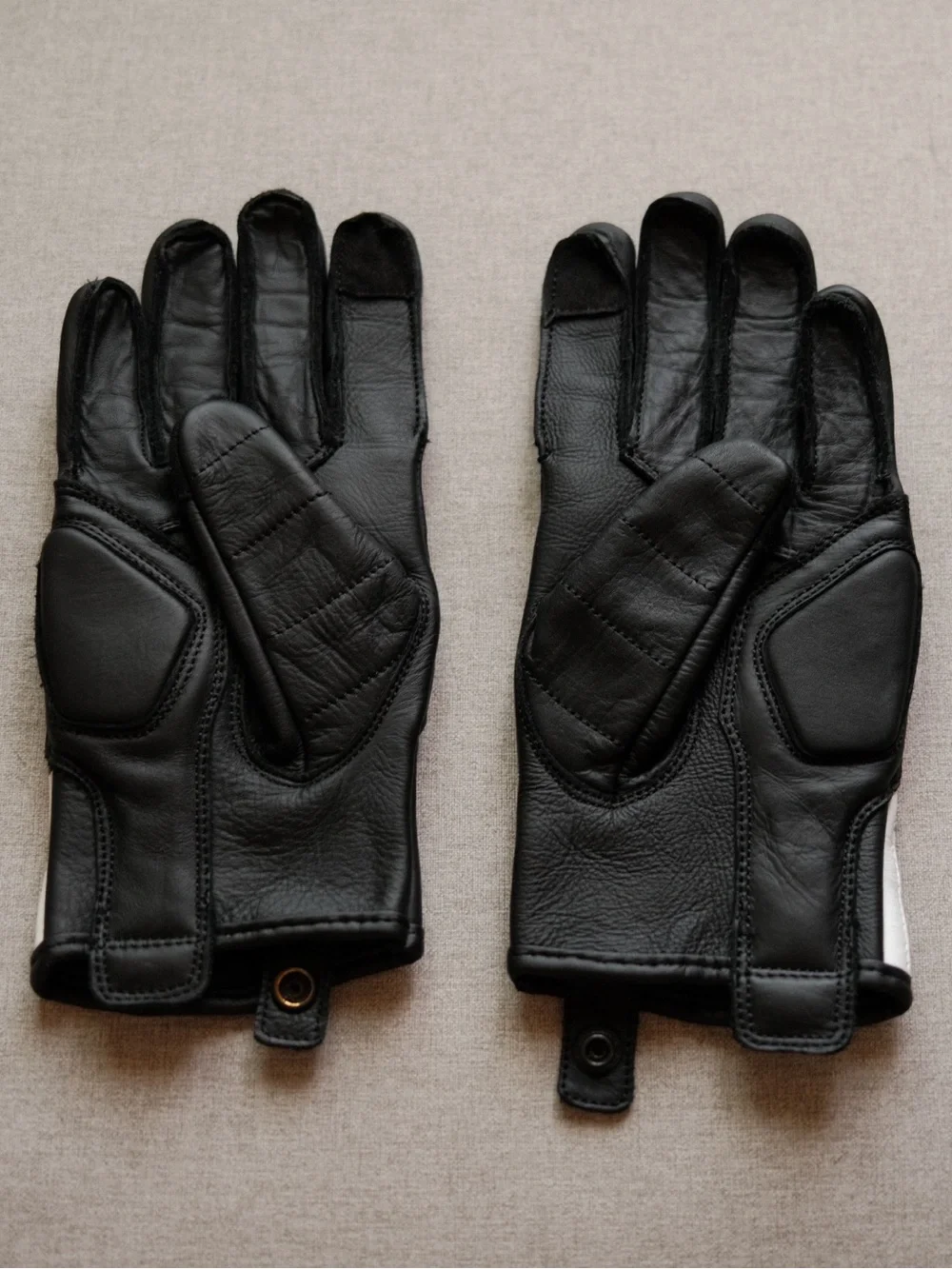 ATWYLD Women’s Black Leather Motorcycle Riding Gloves Size S